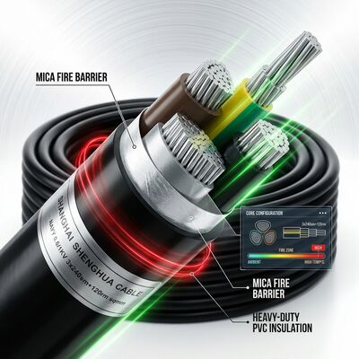 ΚΙΝΑ Fire Resistant PVC Insulated Power Cable 0.6/1kV 3 Core 3x25mm2 Emergency Circuit προμηθευτής