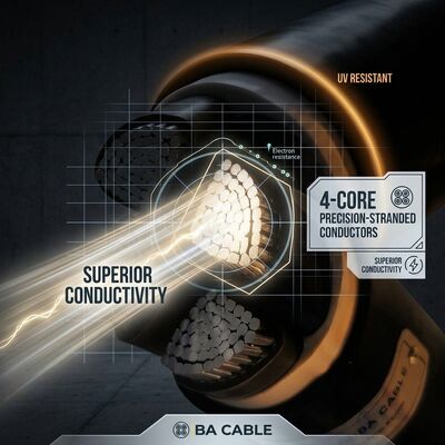 ΚΙΝΑ VGV 3x4mm2 UV Resistant PVC Insulated Cable Outdoor Overhead 0.6/1kV IEC60502 Copper προμηθευτής