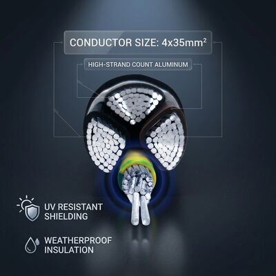 ΚΙΝΑ NYY 4x70mm2 Anti UV PVC Insulated Cable Direct Burial Sunlight Resistant 0.6/1kV IEC60502 προμηθευτής
