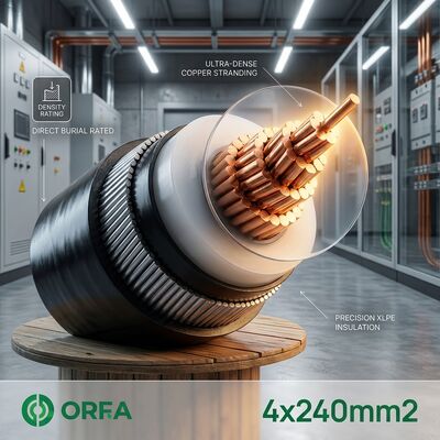 ΚΙΝΑ Underground Direct Burial SWA Armoured 4x240mm2 Copper XLPE Insulated Power Cable προμηθευτής