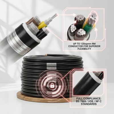 BS 7889 VDE NF C Standard PVC Insulated Cable 0.6/1kV 5 Core 5x16mm2 Export προμηθευτής
