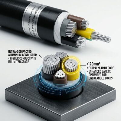 UV Resistant PVC Insulated Power Cable 0.6/1kV 4x35mm2 Aerial Overhead Outdoor Use προμηθευτής