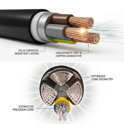 Oil Resistant Chemical Resistant PVC Insulated Cable 450/750V 3 Core Industrial Use προμηθευτής