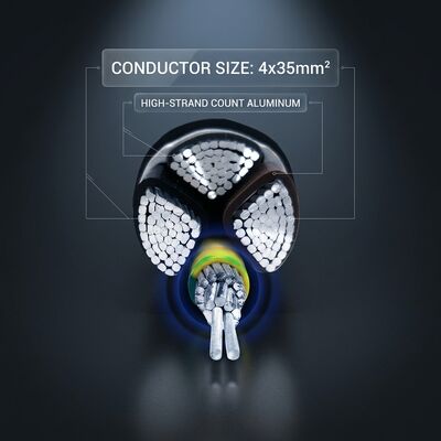 UV Resistant PVC Insulated Power Cable 0.6/1kV 4x35mm2 Aerial Overhead Outdoor Use προμηθευτής