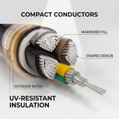 UV Resistant PVC Insulated Power Cable 0.6/1kV 4x35mm2 Aerial Overhead Outdoor Use προμηθευτής