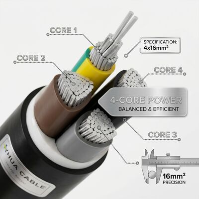 High Temperature XLPE Insulated PVC Sheathed Cable 0.6/1kV 4x16mm2 Power Station προμηθευτής