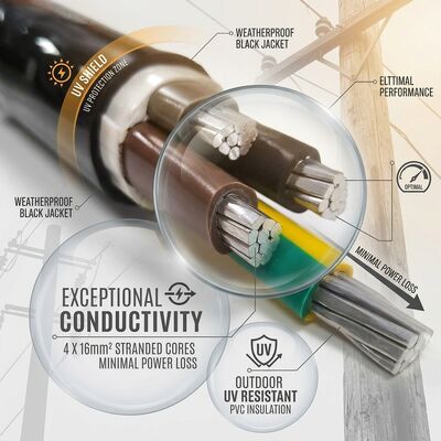 NYY 4x50mm2 Weather Resistant PVC Insulated Cable Aerial Installation 0.6/1kV IEC60502 προμηθευτής
