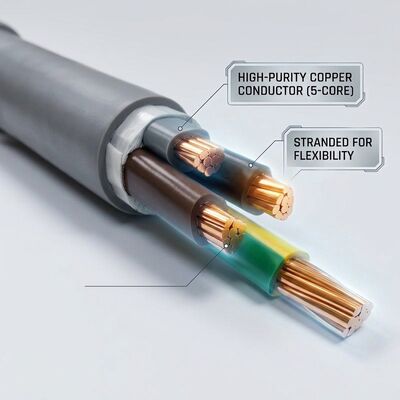 N2XCH-J 5x16mm2 Low Smoke Zero Halogen PVC Insulated Cable Tunnel 0.6/1kV IEC60502 προμηθευτής
